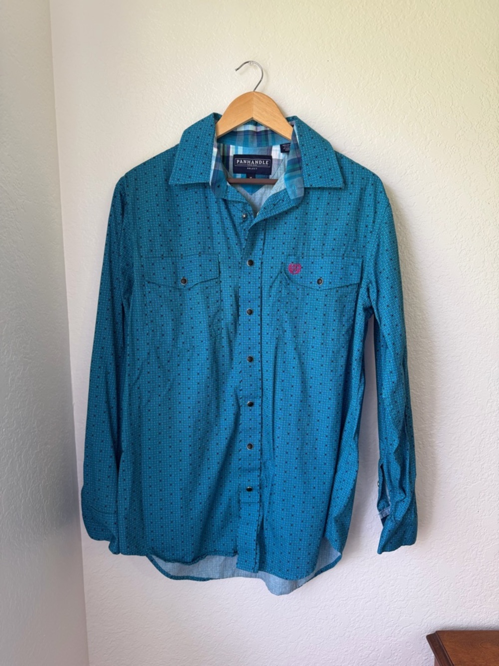 Panhandle Teal Western Long-Sleeve Pearl Snap